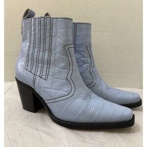 Ganni | Shoes | Ganni Green White Cowboy Boots With Floral